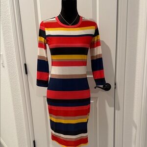 Socialite Colorful Striped Long Sleeve Dress